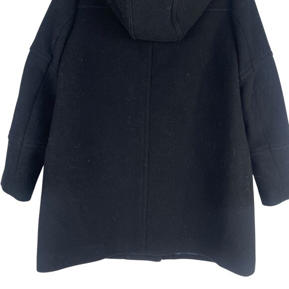 J. Crew Italian Stadium Cloth Wool Chateau Parka Coat Black Size 4P - Picture 10 of 12